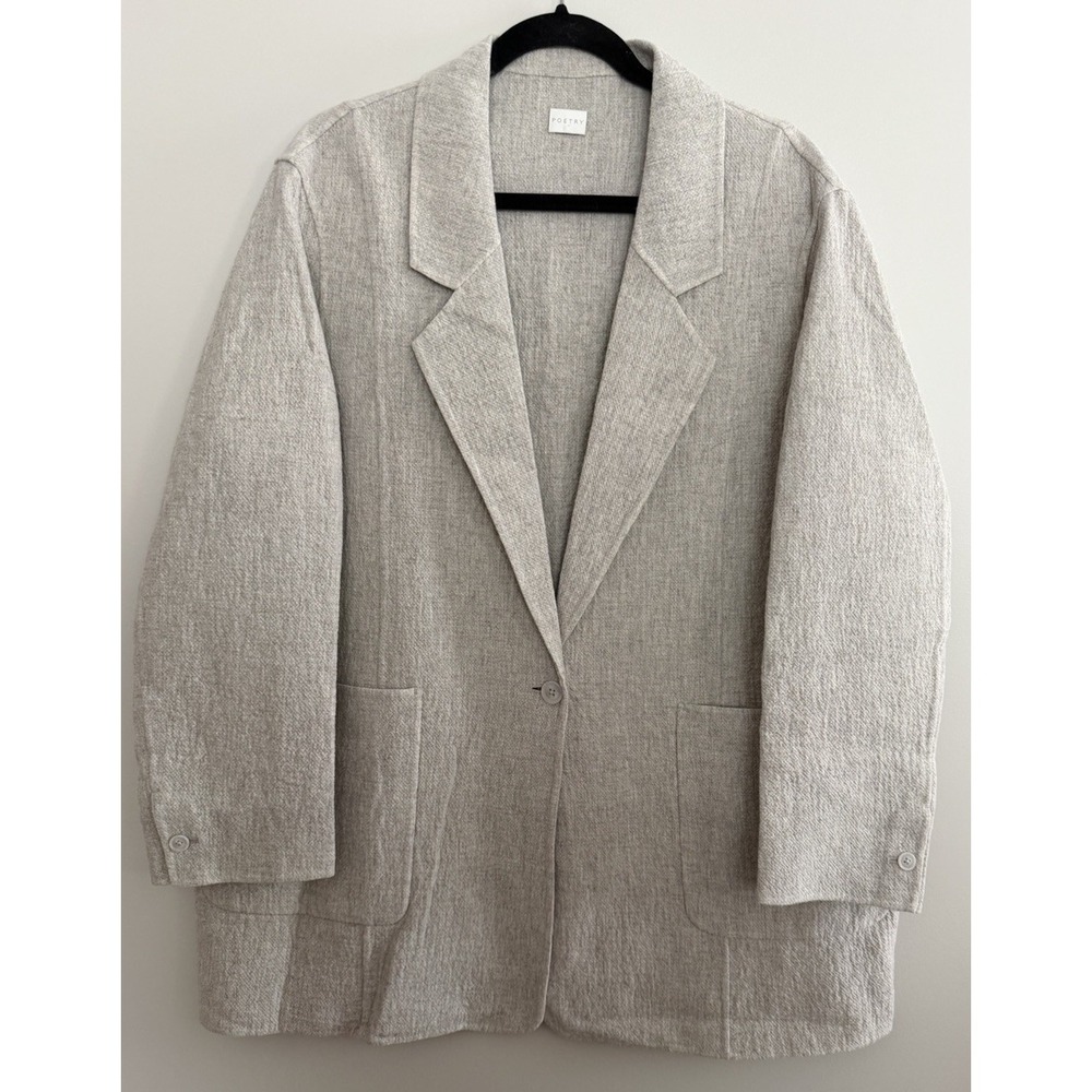Poetry Wool Blend Blazer Jacket Beige Women's Size 12